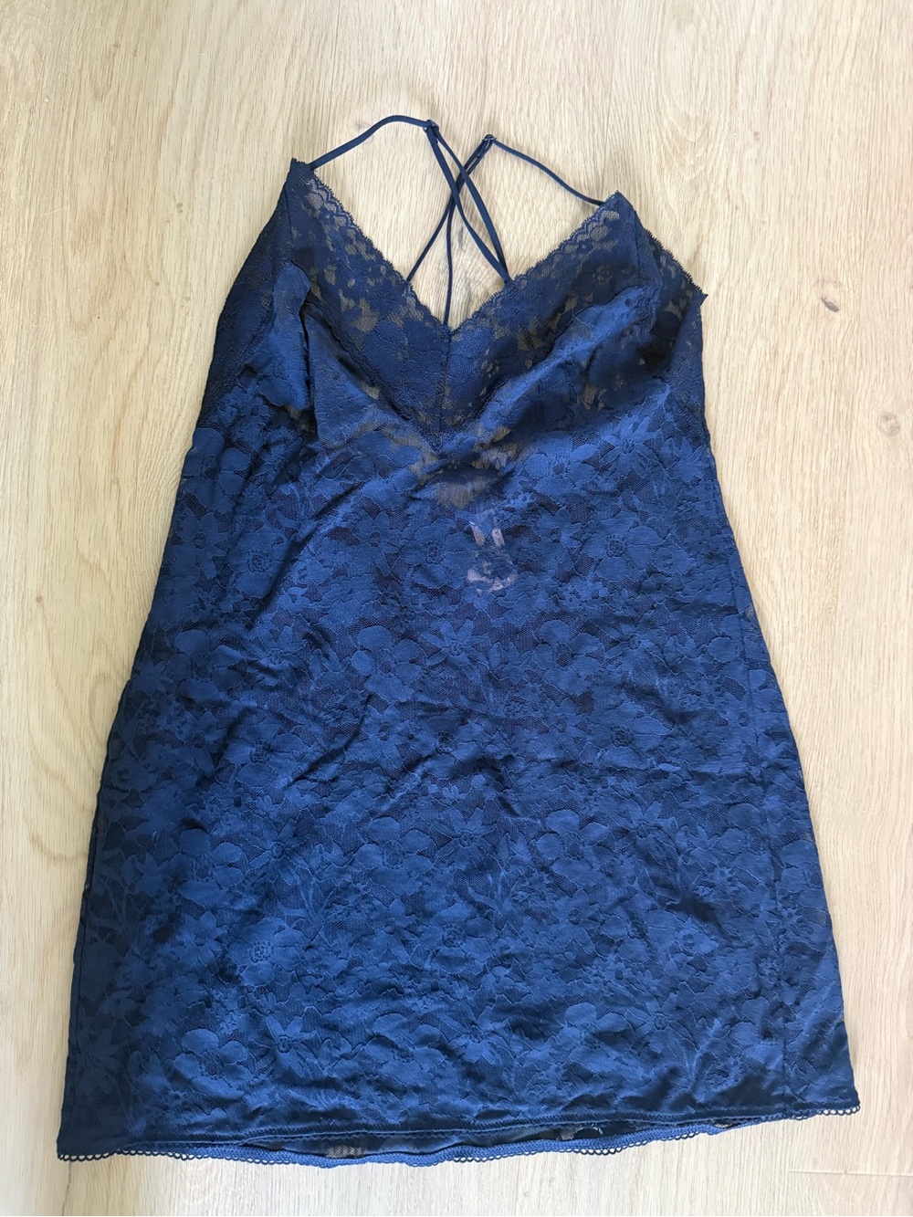 Victoria's Secret Navy Floral Lace Slip